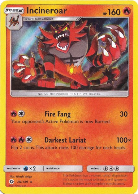 Incineroar (26/149) (Water Web Holo) [Sun & Moon: Base Set]