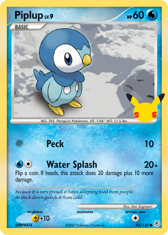 Piplup (93/130) (Jumbo Card) [First Partner Pack]