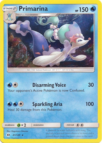 Primarina (41/149) (Water Web Holo) [Sun & Moon: Base Set]