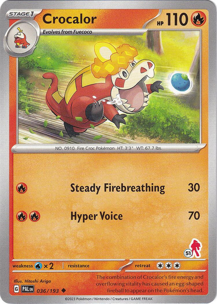 Crocalor (036/193) (Armarouge Stamp #51) [Battle Academy 2024]