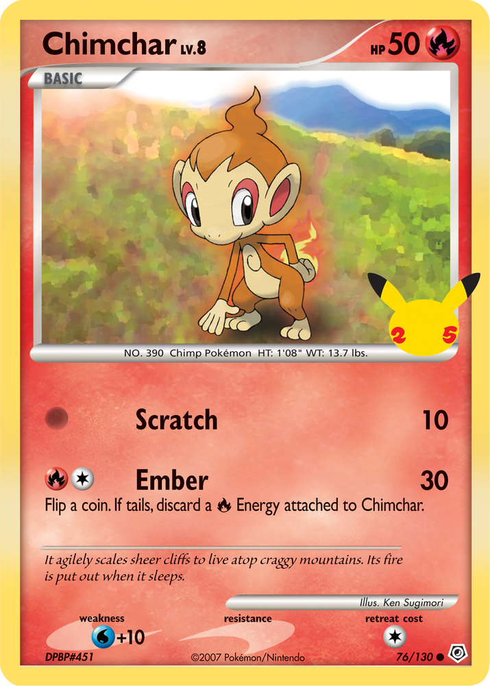 Chimchar (76/130) (Jumbo Card) [First Partner Pack]