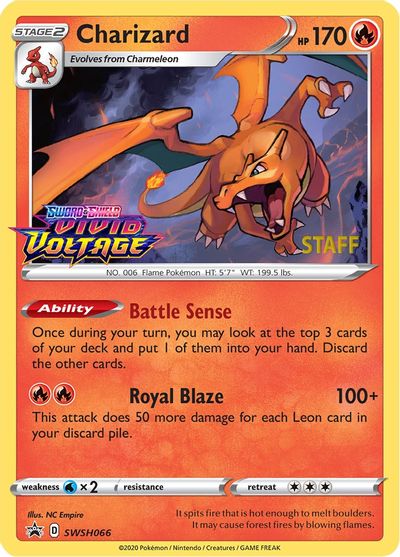 Charizard (SWSH066) (Staff Prerelease Promo) [Sword & Shield: Black Star Promos]