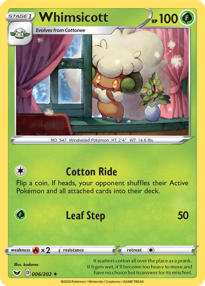 Whimsicott (006/202) [Sword & Shield: Base Set]