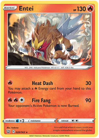 Entei (020/163) [Sword & Shield: Battle Styles]