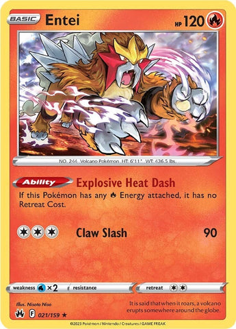 Entei (021/159) [Sword & Shield: Crown Zenith]