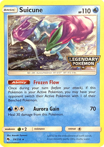 Suicune (59/214) (Legendary Pokemon Stamped) [Sun & Moon: Lost Thunder]