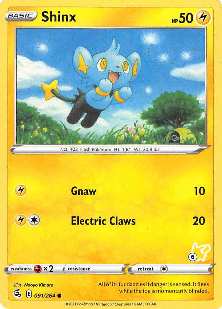 Shinx (091/264) (Pikachu Stamp #6) [Battle Academy 2022]