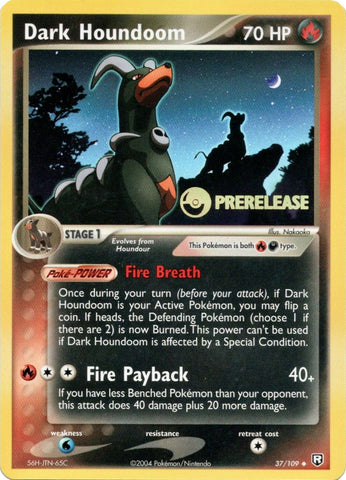 Dark Houndoom (37/109) (Prerelease Promo) [EX: Team Rocket Returns]