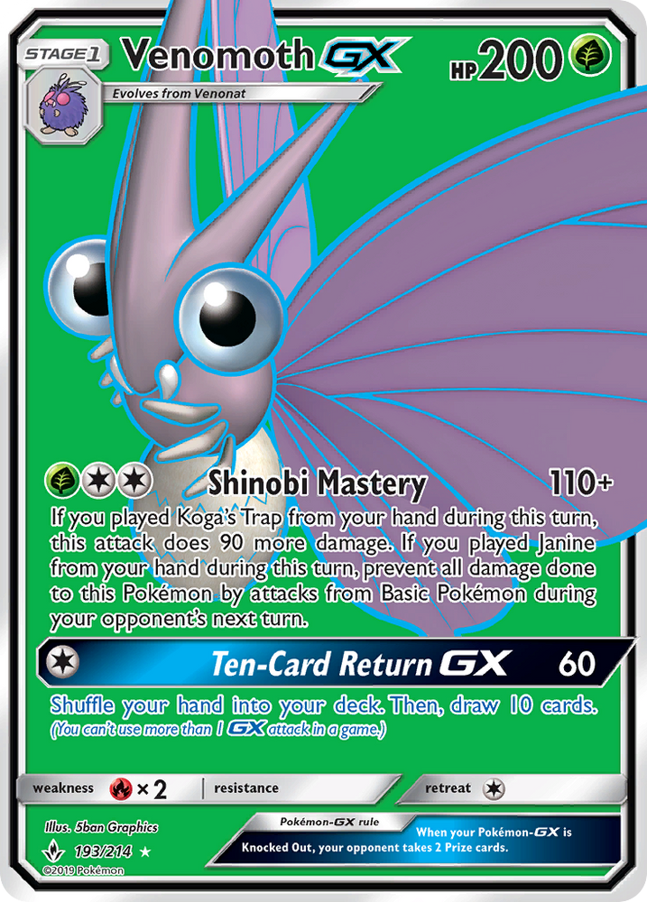 Venomoth GX (193/214) [Sun & Moon: Unbroken Bonds]