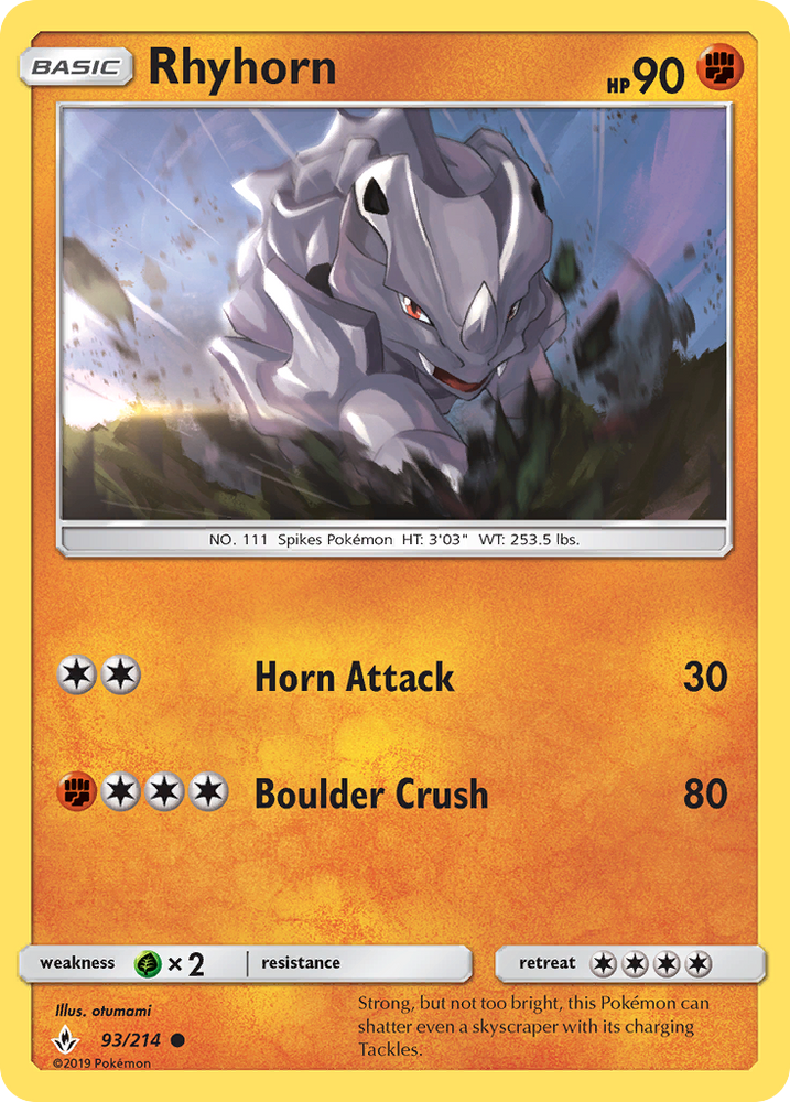 Rhyhorn (93/214) [Sun & Moon: Unbroken Bonds]