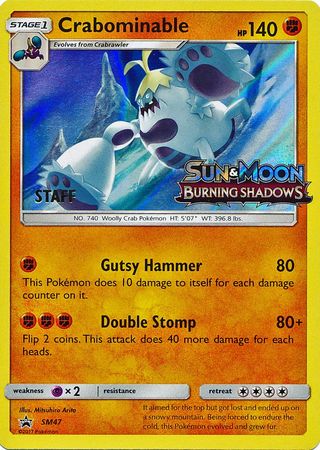 Crabominable (SM47) (Staff Prerelease Promo) [Sun & Moon: Black Star Promos]